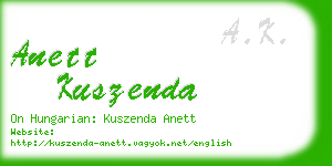 anett kuszenda business card